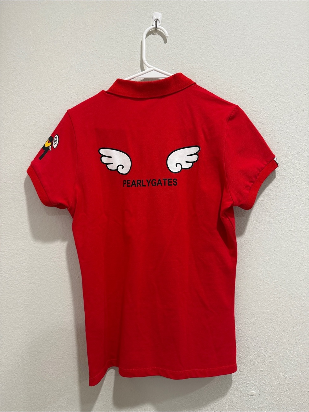 Women's Red Embroidered Golf Polo - Picture 5 of 5